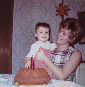 1972 1st birthday with mom